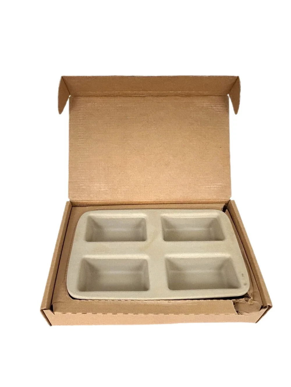Pampered Chef 1418 Stoneware 4 Mini Loaf Pan 15X8 Family Heritage Baking Stone